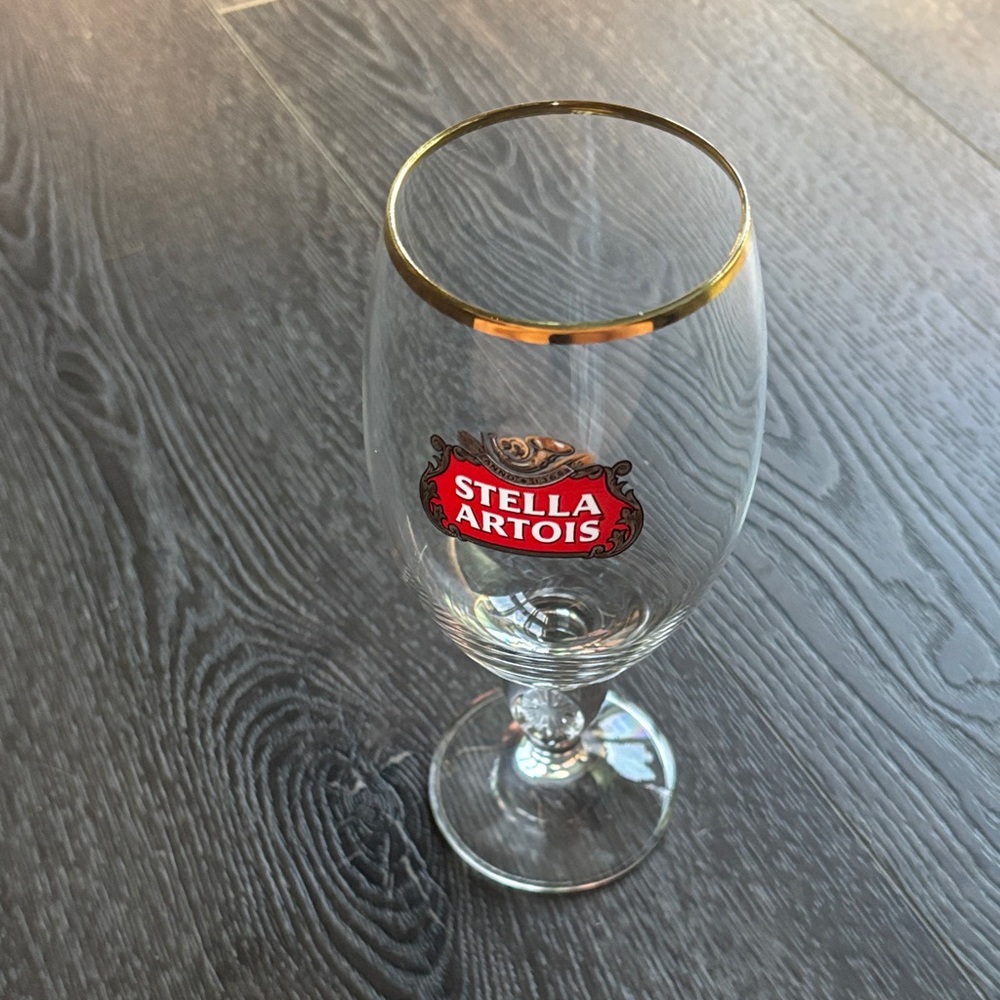 Stella Artois Gold Rimmed Glass